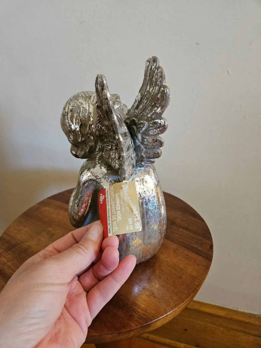 NWT Silver-Colored Cherub Decor